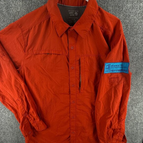 Mountain Hardwear HONG KONG UNIVERSITY Button Up Orange Long Sleeve Medium **** - Picture 1 of 16